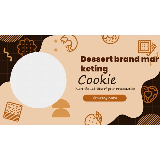 Brown‑Tone Cookie Illustration‑Style Bakery & Dessert Brand Marketing PPT Template